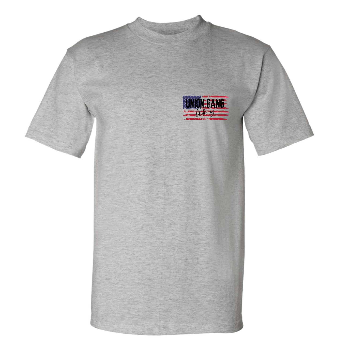 UNION GANG RED WHITE AND BLUE SKULL T-SHIRT