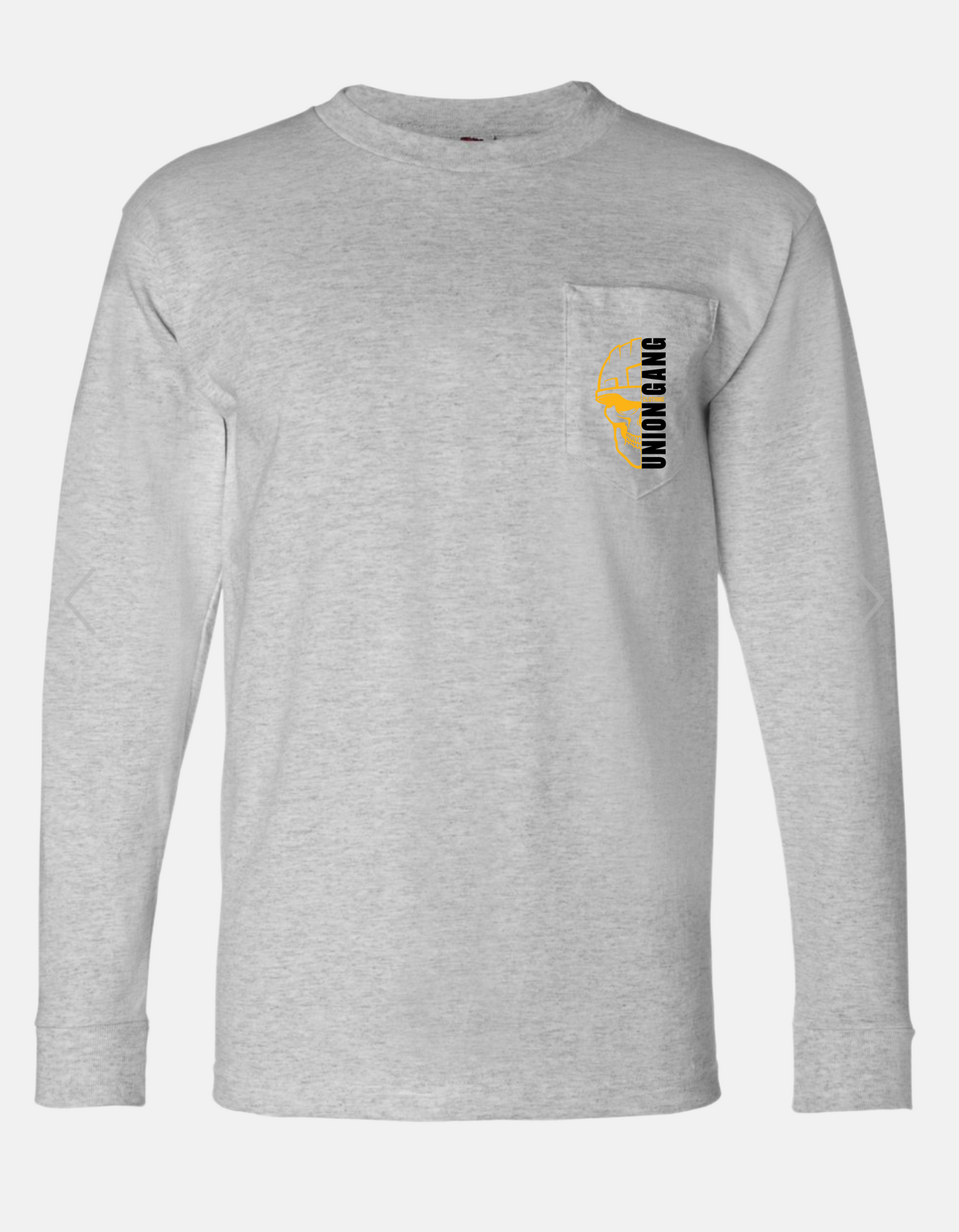 UNION GANG HARD HAT SKULL LONG SLEEVE POCKET T-SHIRT