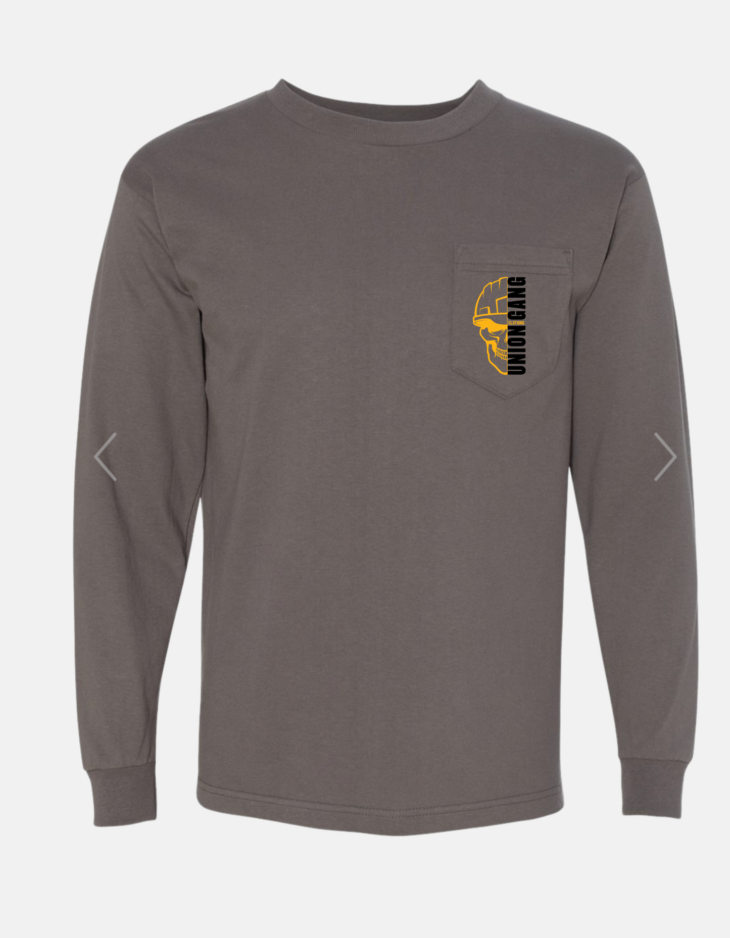 UNION GANG HARD HAT SKULL LONG SLEEVE POCKET T-SHIRT