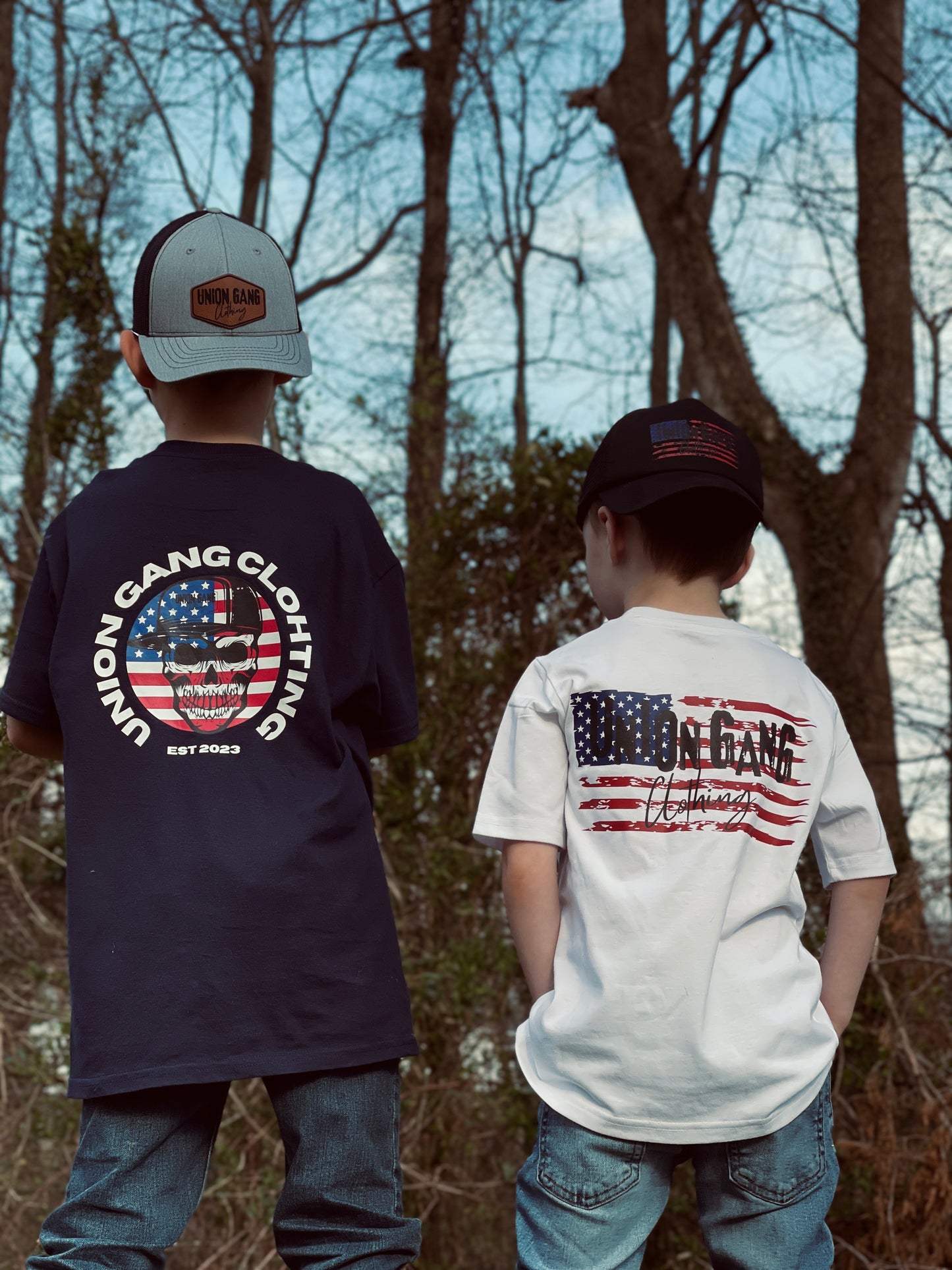 TODDLER YOUTH RED WHITE BLUE SKULL