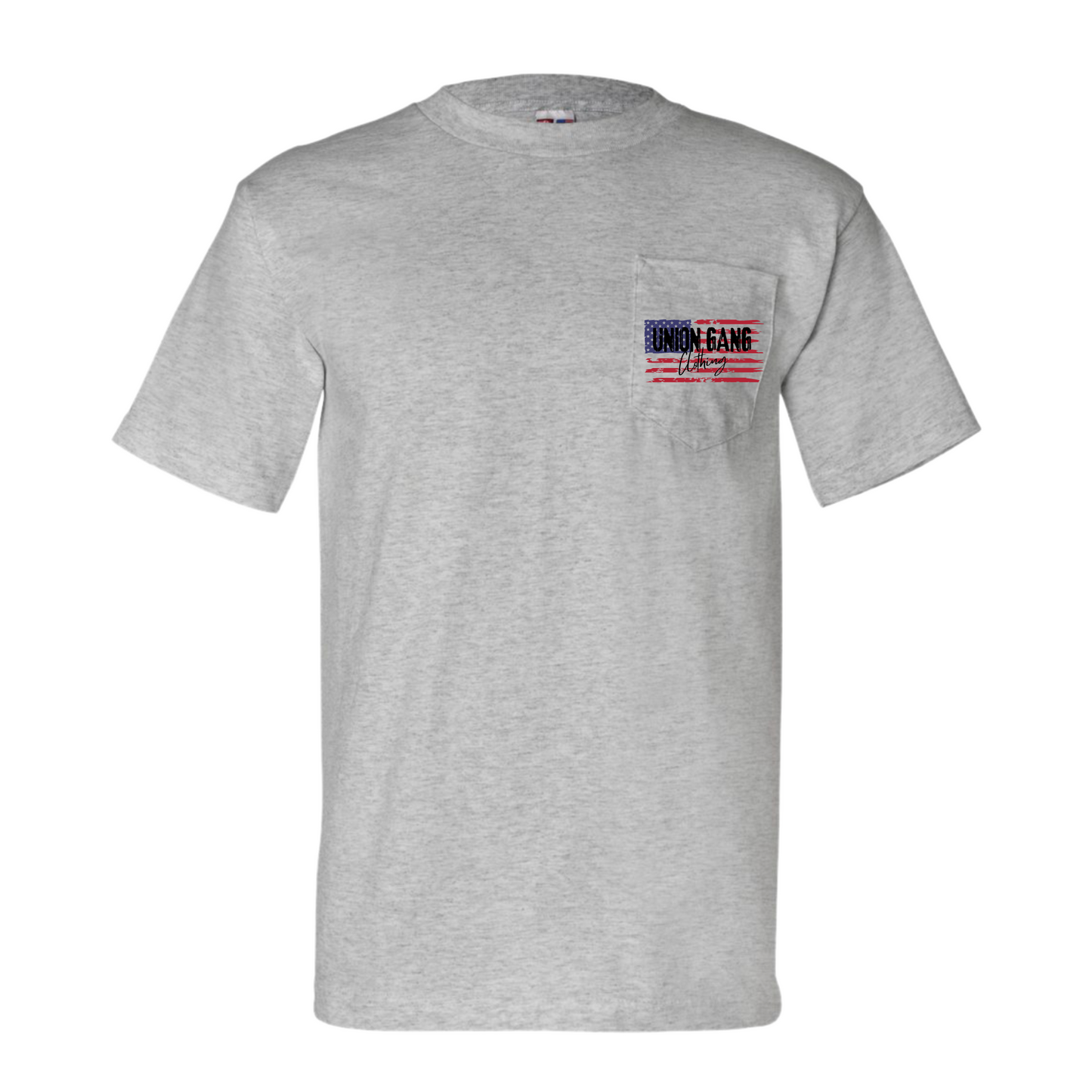 UG AMERICAN FLAG SKULL POCKET T-SHIRT