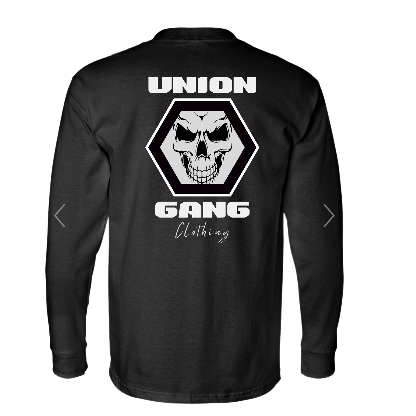 UNION GANG SKULL LONG SLEEVE POCKET T-SHIRT