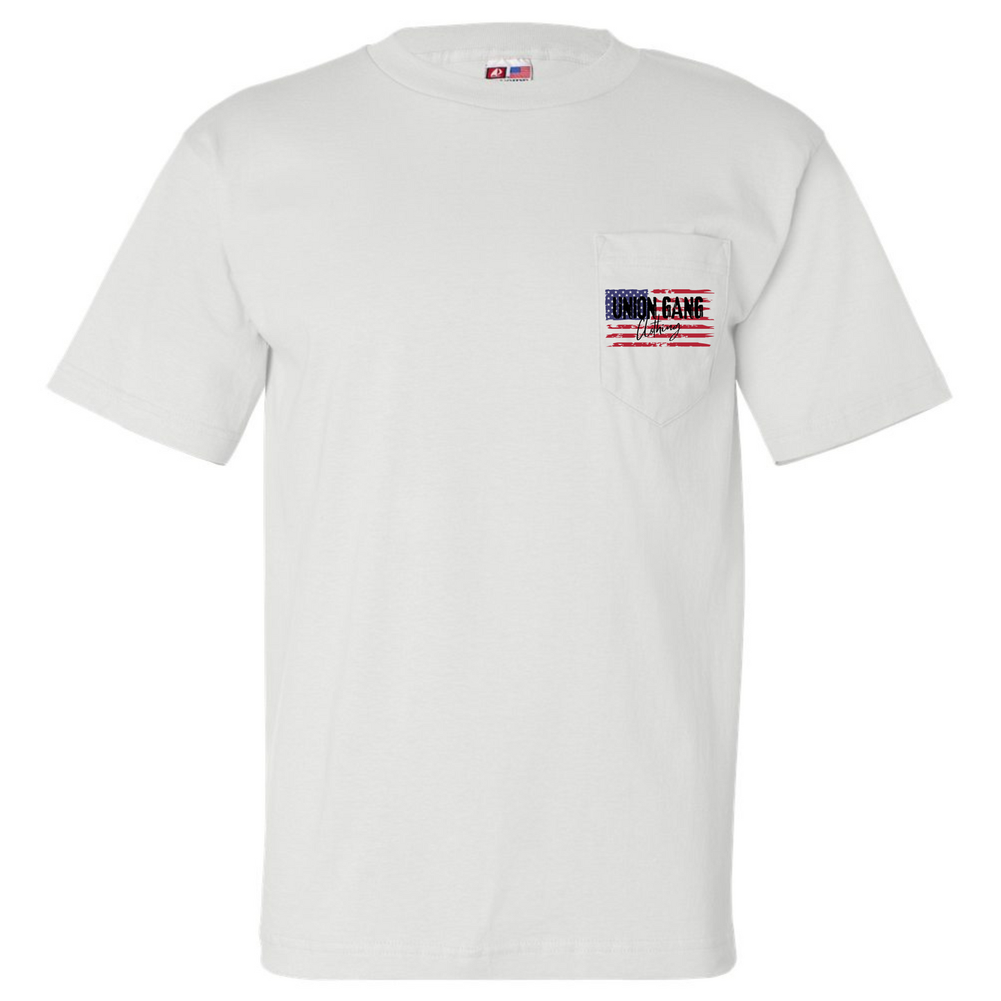 UG AMERICAN FLAG SKULL POCKET T-SHIRT