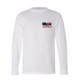 RED WHITE AND BLUE SKULL LONG SLEEVE T-SHIRT