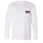 RED WHITE AND BLUE SKULL LOND SLEEVE POCKET T-SHIRT